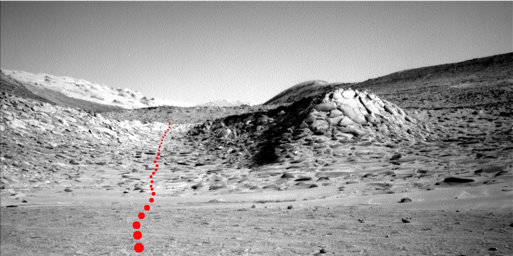 Curiosity's future path, taken January 31, 2023