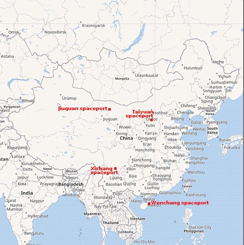 China's spaceports