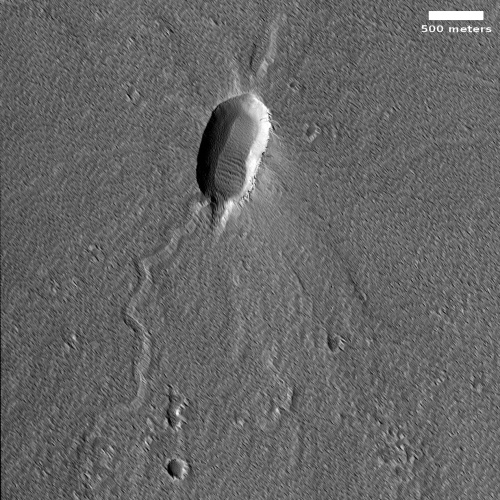 An inactive volcanic vent on Mars
