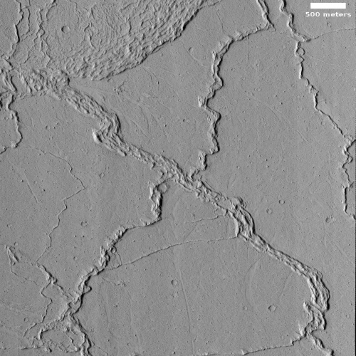 Cracks in Martian lava