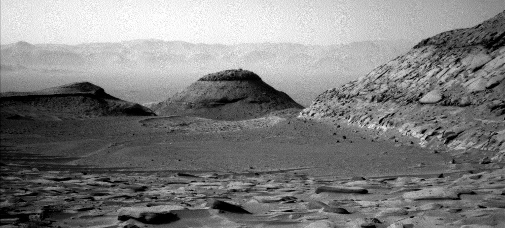 Panorama looking back across Gale Crater, March 29, 2023