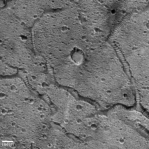 A fractured spot in Mars' northern lowland plains