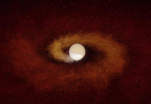 Animation of a star eating a planet