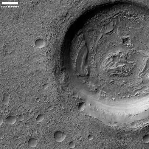 The icy floor of one of Mars' most ancient craters