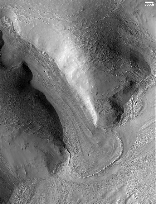 A spectacular Martian glacier