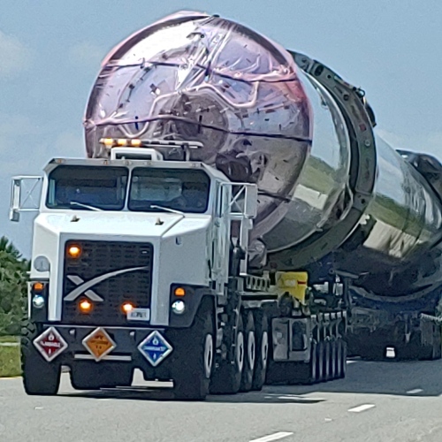 Falcon 9 first stage hauled back to the cape after launch