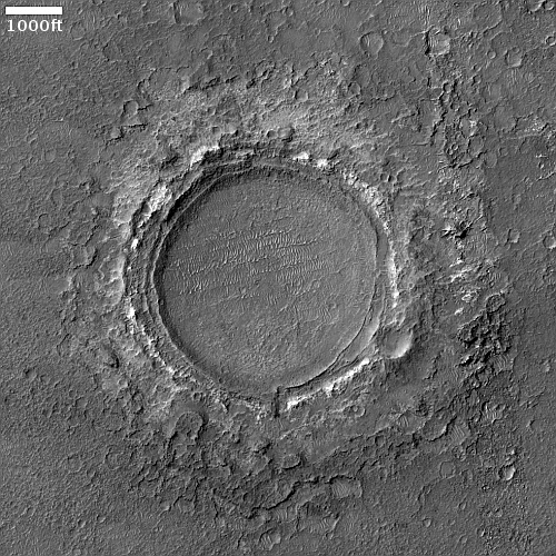Puzzling crater on alien Mars