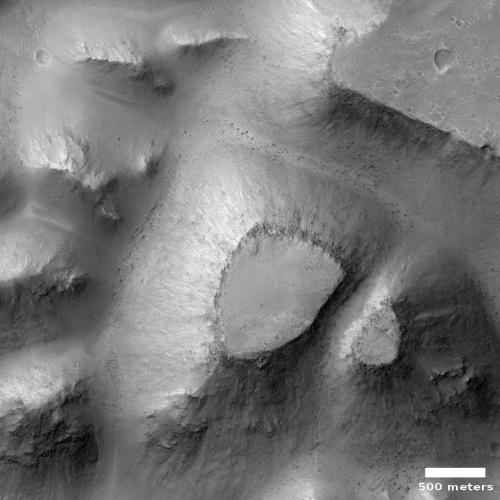 Flat-topped mesa on Mars