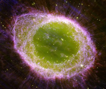 The Ring Nebula, in false color by Webb
