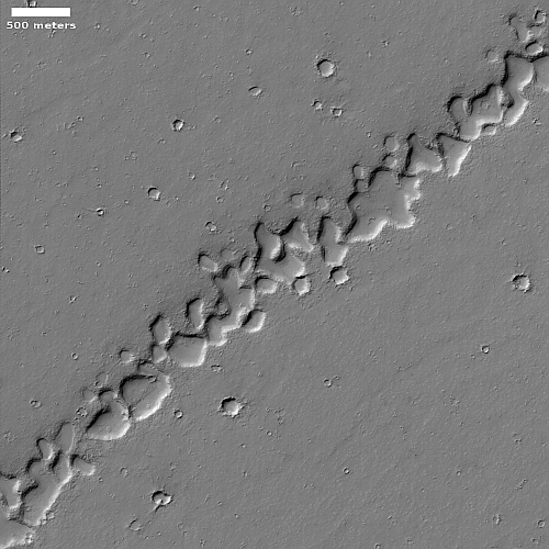 An irregular pit chain on Mars