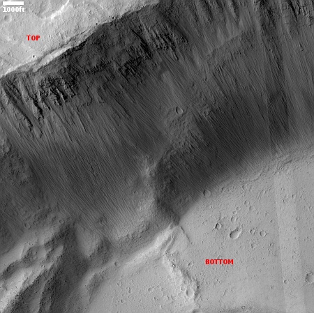 Northern interior rim of Olympus Mons