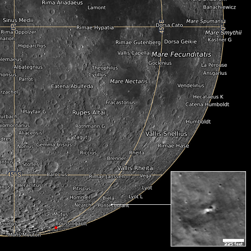 Luna-25 crash site identified by LRO