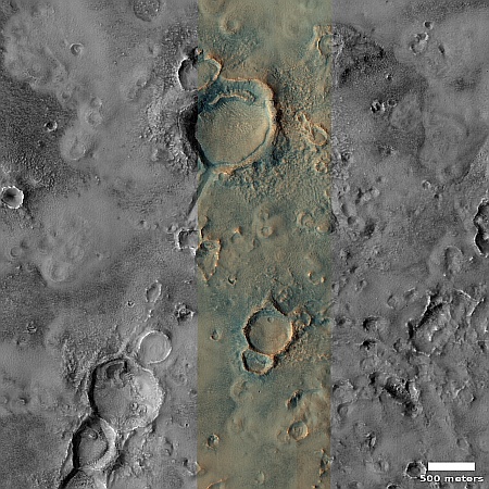Distorted Martian craters