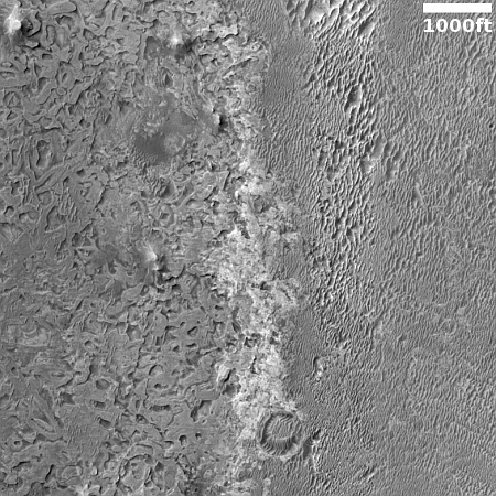 Martian pseudo-frost terrain