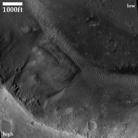 Massive landslide in Martian canyon