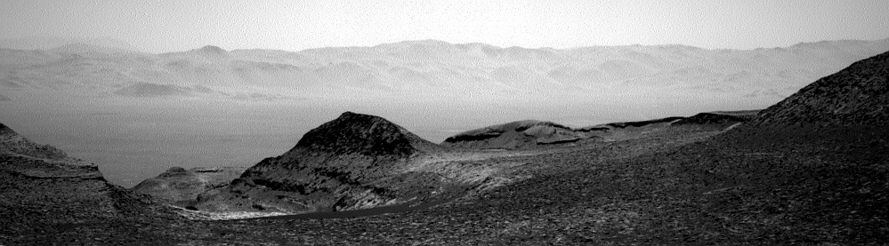 Gale Crater as seen by Curiosity from the heights of Mount Sharp