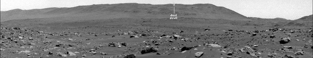 Panorama showing dust devil