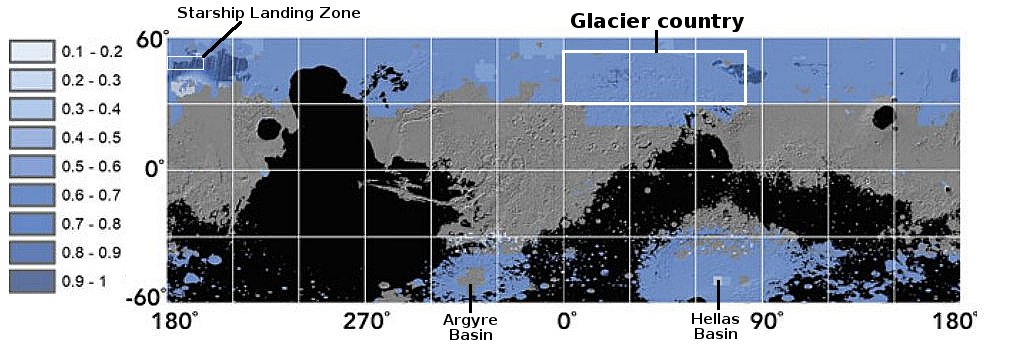 Global map of near-surface ice on Mars