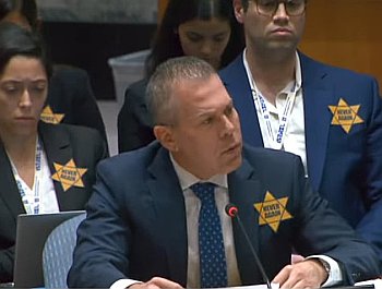 Israel's Israeli ambassador wearing a yellow star