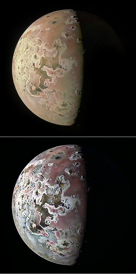 Io in natural and enhance colors