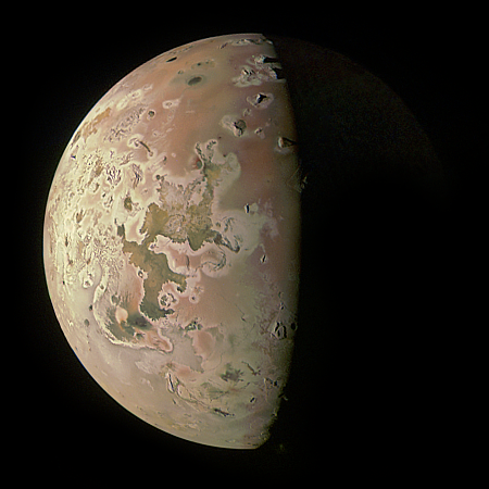 Io as seen on October 15, 2023 by Juno