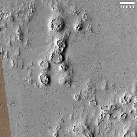 Lava/ice eruptions on Mars