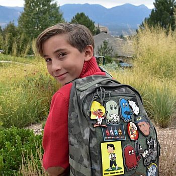 Jaiden Rodriguez and his daypack