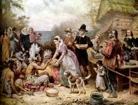 The first Thanksgiving by Jean Louis Gerome Ferris