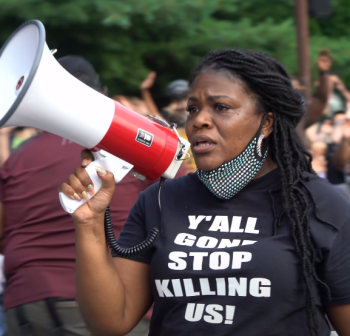 Cori Bush at pro-BLM rally during her 2020 campaign