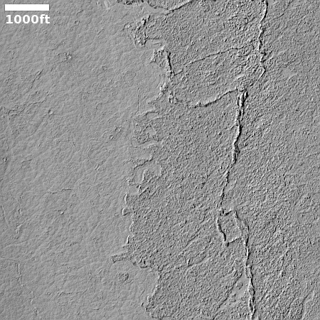 The shoreline of a Martian lava sea