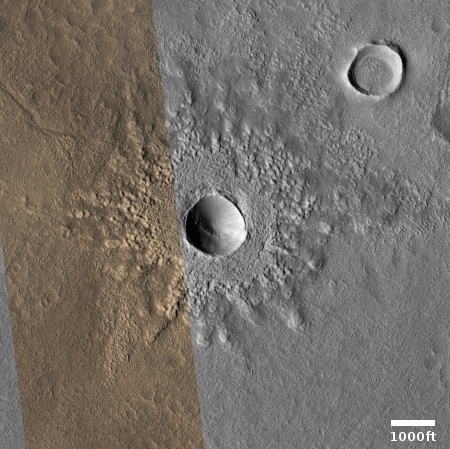 A sunflower crater on Mars