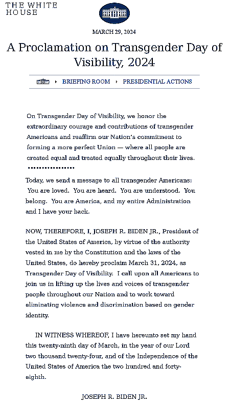 Biden's proclamation declaring Easter a day to honor the queer agenda