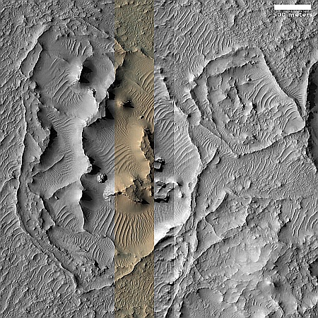 Complex ridges in an ancient Martian crater