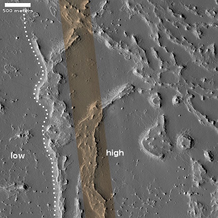 Ancient flood lava on the cratered highlands of Mars