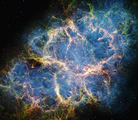 The Crab Nebula as in infrared by Webb