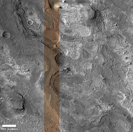 Meandering Martian ridges