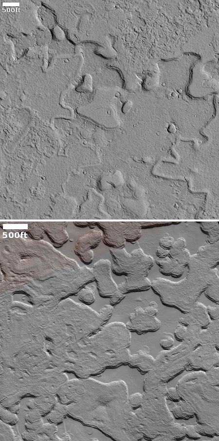 The Martian tropics versus the Martian south pole