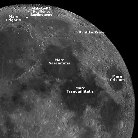 Landing zone for Resilience lander