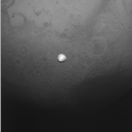 Deimos and Mars as seen by Hera