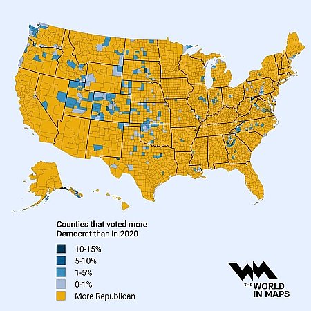 Nationwide voting trends from 2020 to 2024