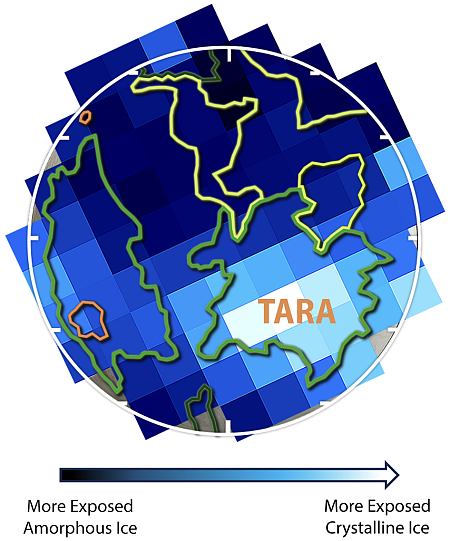 Webb data showing variations on Europa's surface