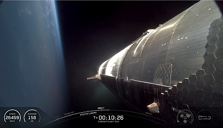 Starship in orbit before losing its attitude control