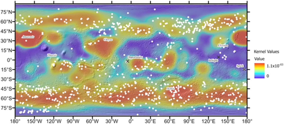 Global map of dust devils on Mars