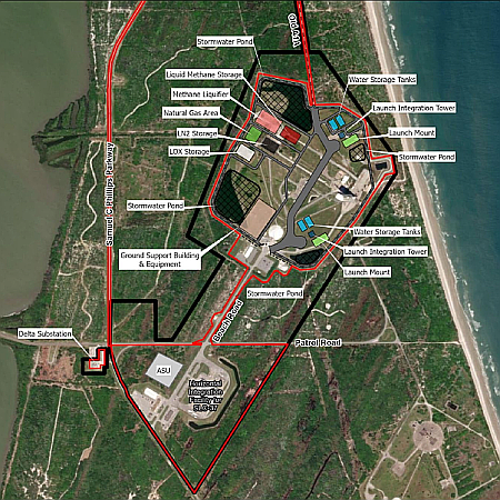 Map of proposed Cape Canaveral Starship/Superheavy launch facilities