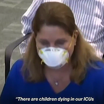 Christina Propst, spreading different lies at a town hall meeting during the COVID panic