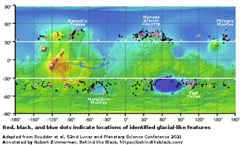 A map of glaciers on Mars