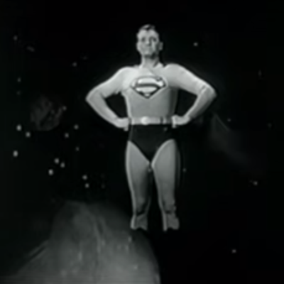 The heroic Superman as envisioned in the 1950s