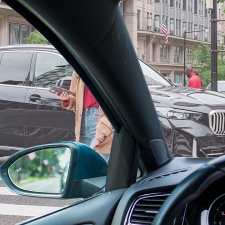 The view out of a modern car