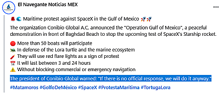 Protest announcement.