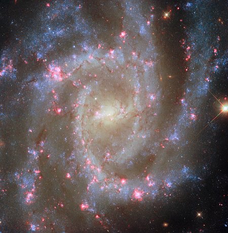 A colorful spiral galaxy
